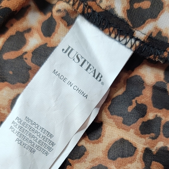 ✨️CL Just Fab Drop Waist Chiffon Dress In Leopard Size L - Picture 15 of 15